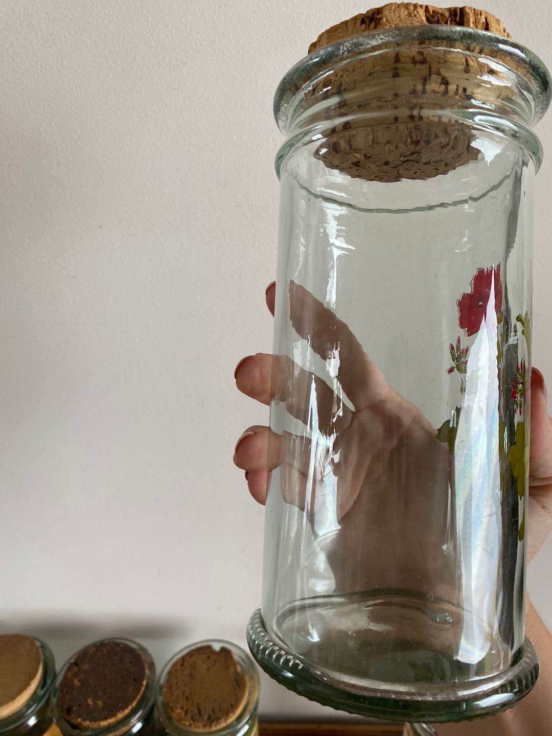 Bocaux en verre publicitaires vintage bouchon en liège