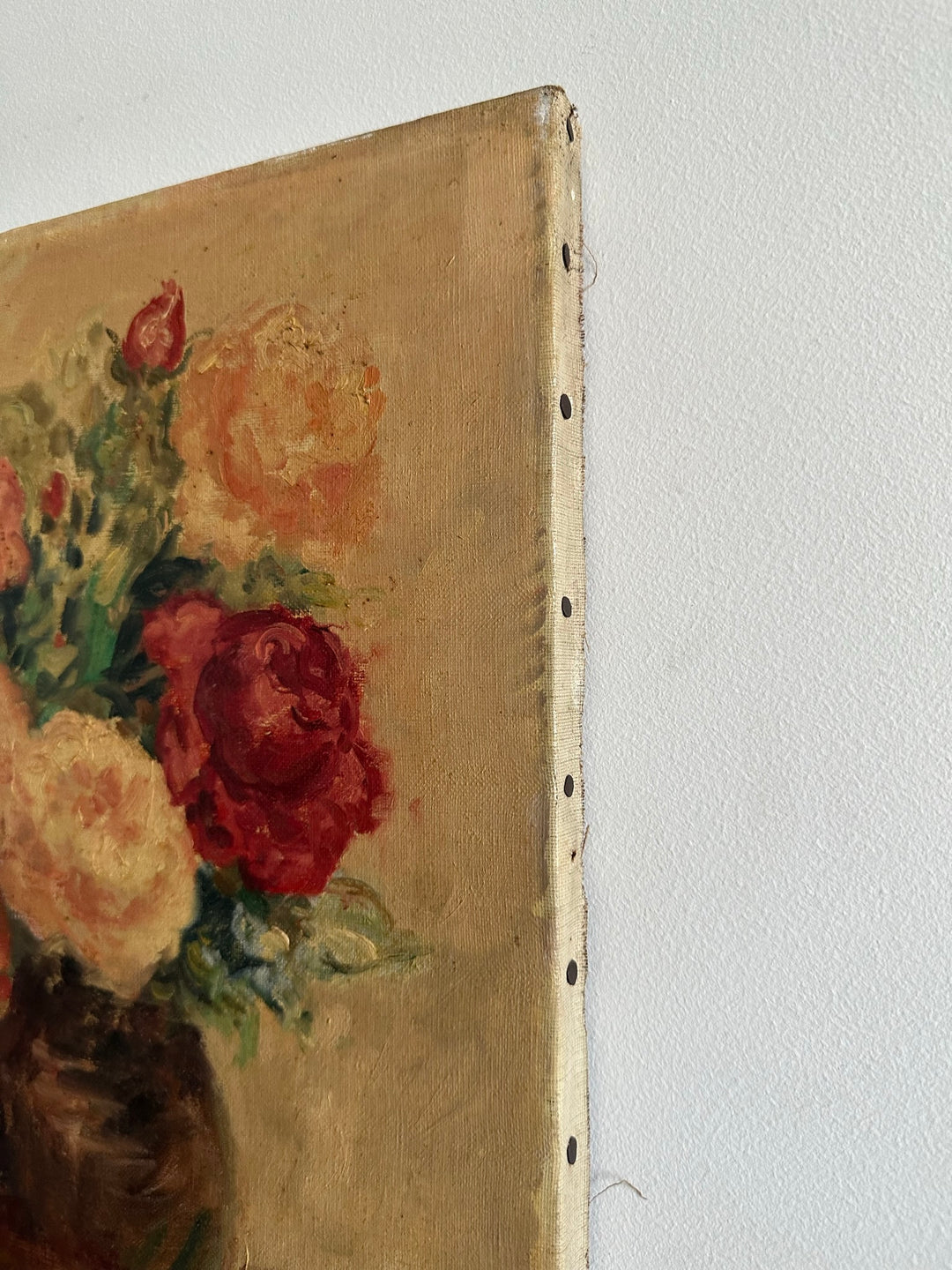 Peinture bouquet de fleurs sur toile signée  M. Lebaron