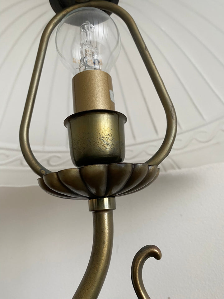 Lampe de chevet bois laiton et verre