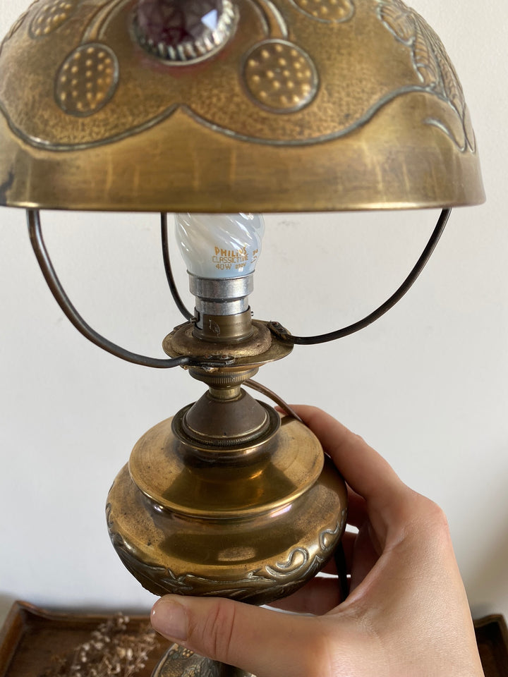 Lampe parisienne électrifiée en laiton