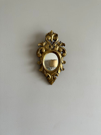 Miroir rococo en bois doré à la feuille d’or taille S