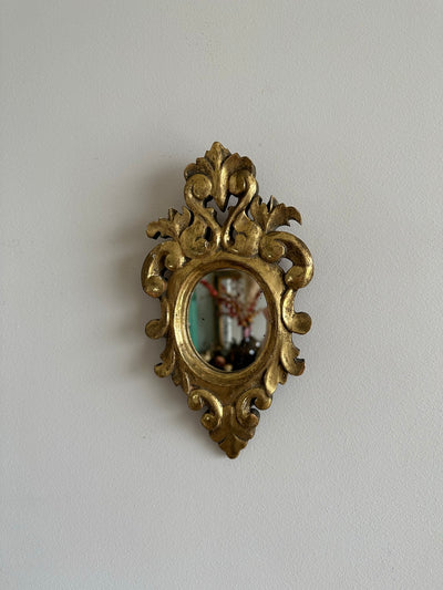 Miroir rococo en bois doré à la feuille d’or taille S