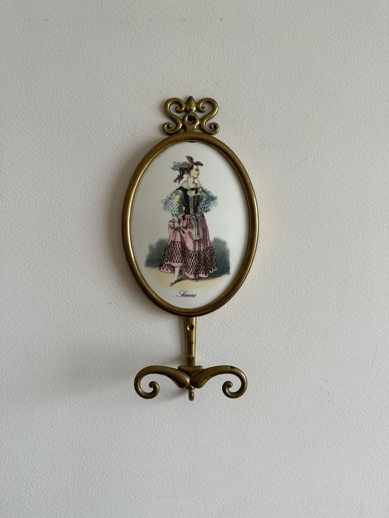 Patère Inclinée Porcelaine Vintage Années 60-70 - Neuf - Décoration Murale