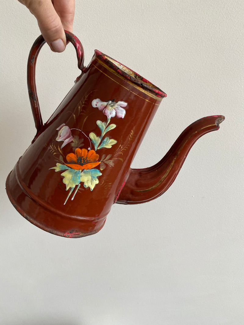 Jouet Ancien JEP - Broc De Dînette En Tôle Laquée - 13 Cm - Décor Voiliers Et Mouettes - France 1930