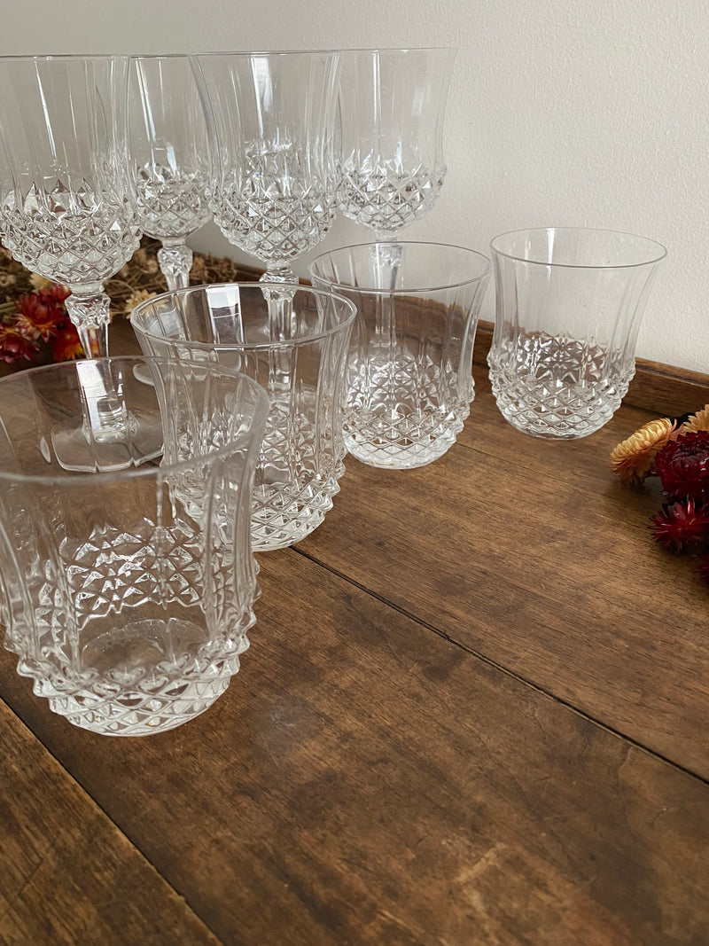 Verres en cristal décoration en pointes de diamants