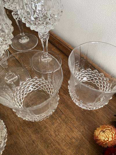 Verres en cristal décoration en pointes de diamants