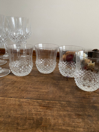 Verres en cristal décoration en pointes de diamants