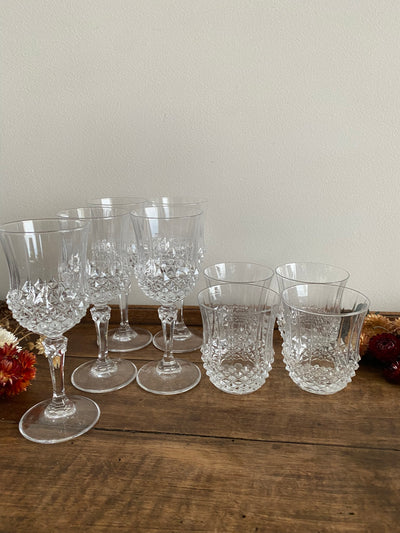 Verres en cristal décoration en pointes de diamants