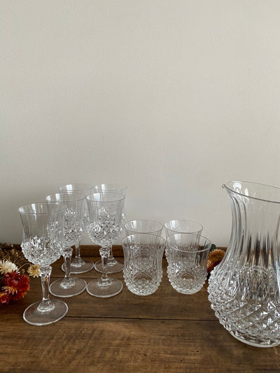 Verres en cristal décoration en pointes de diamants