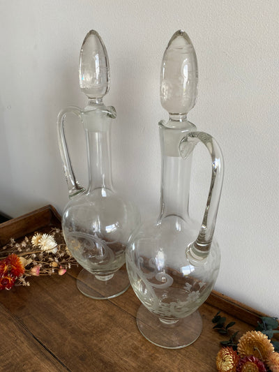 Carafes décanteurs haute en cristal avec large anse