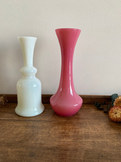 Vase en opaline soliflor rose