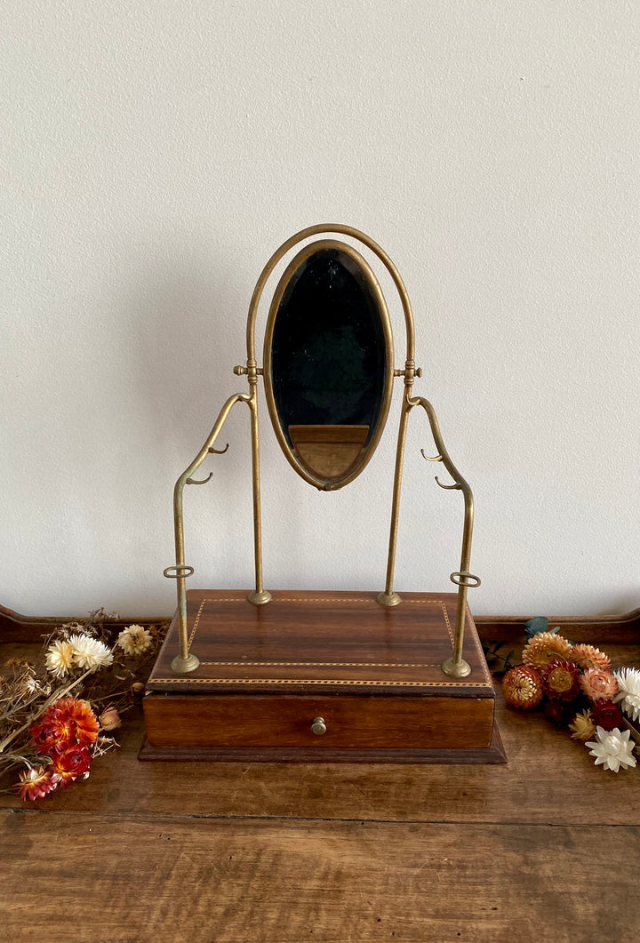 Coiffeuse de chambre années 1900 avec miroir biseauté