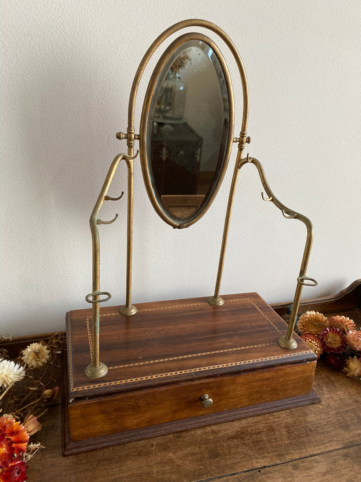 Coiffeuse de chambre années 1900 avec miroir biseauté