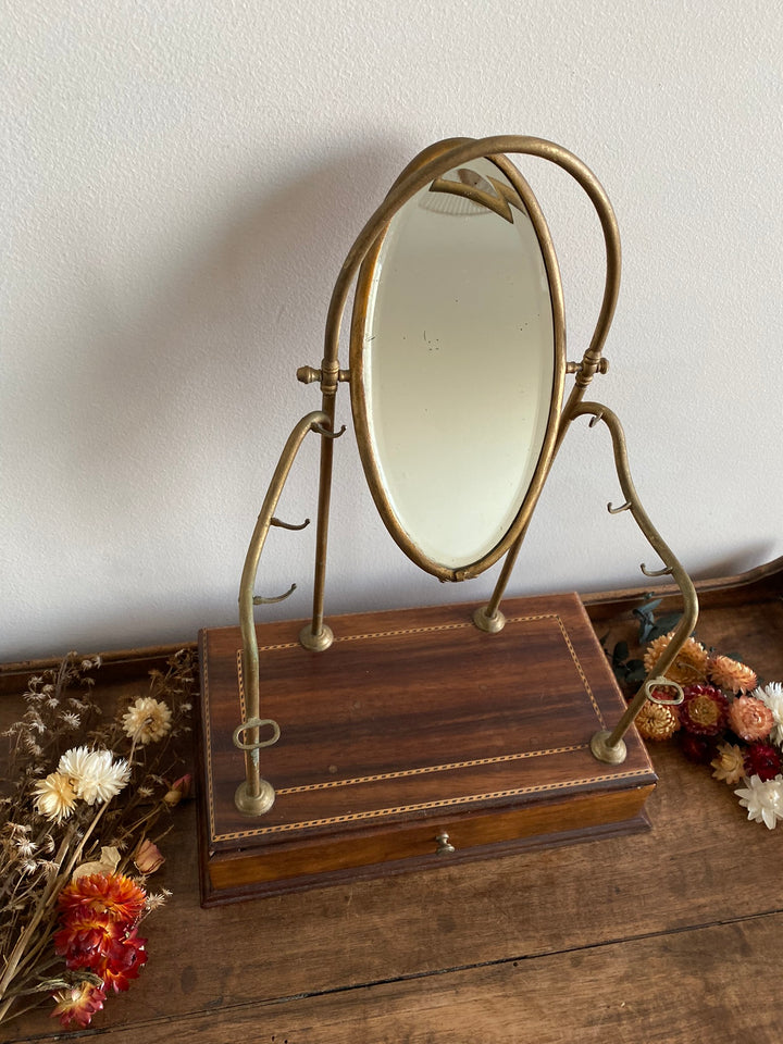 Coiffeuse de chambre années 1900 avec miroir biseauté