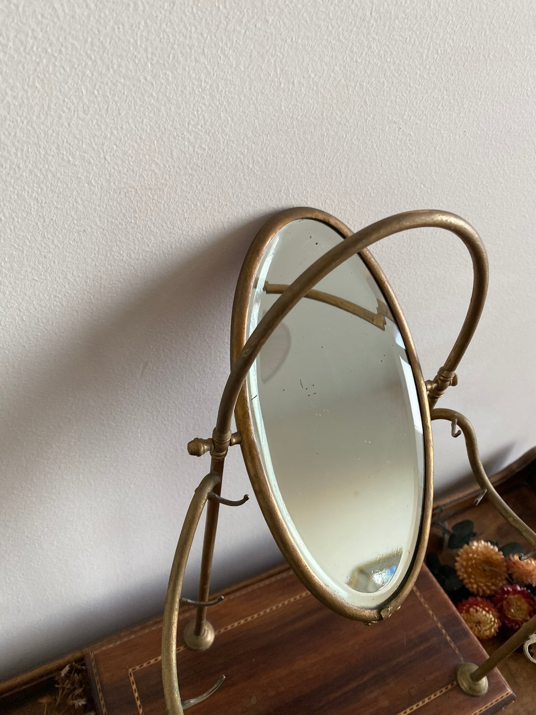 Coiffeuse de chambre années 1900 avec miroir biseauté