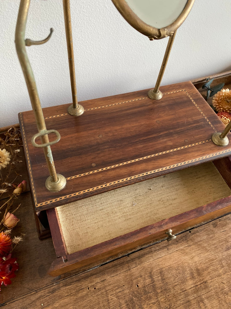 Coiffeuse de chambre années 1900 avec miroir biseauté