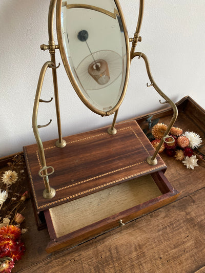 Coiffeuse de chambre années 1900 avec miroir biseauté