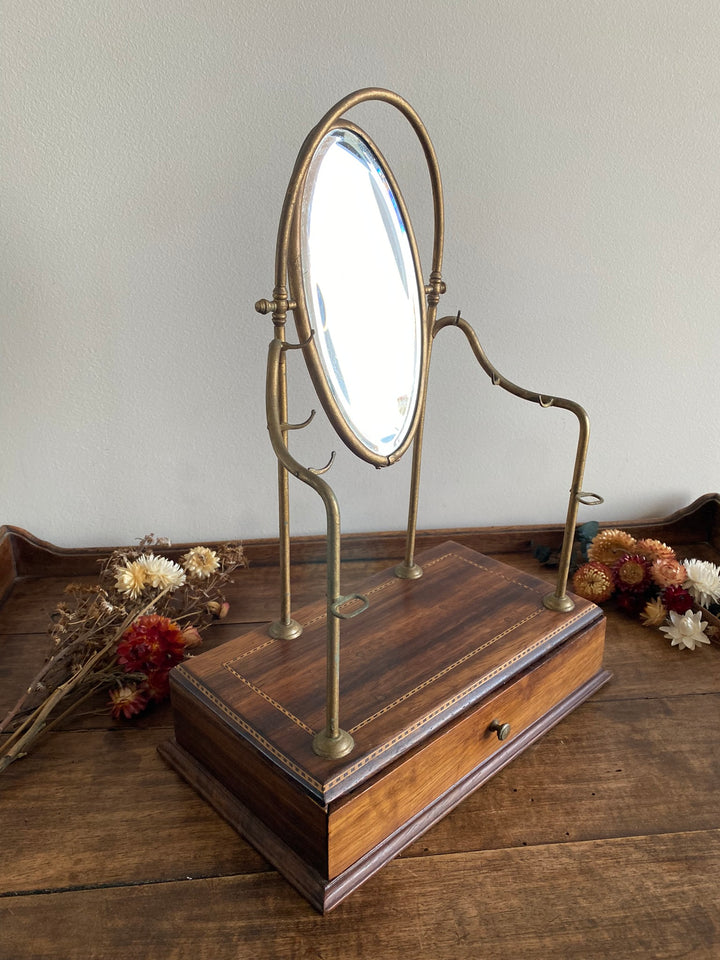 Coiffeuse de chambre années 1900 avec miroir biseauté