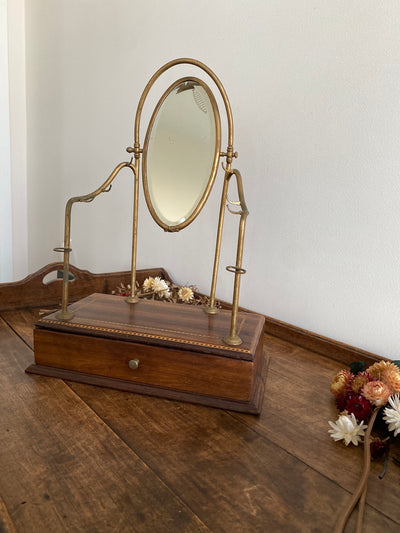 Coiffeuse de chambre années 1900 avec miroir biseauté