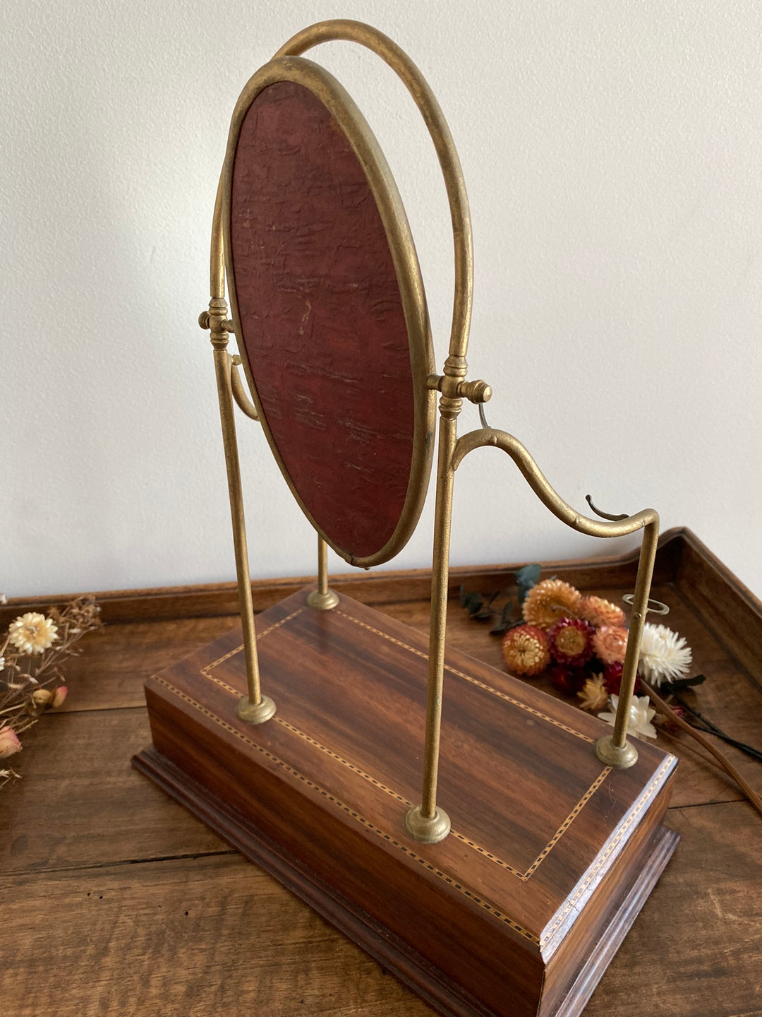 Coiffeuse de chambre années 1900 avec miroir biseauté