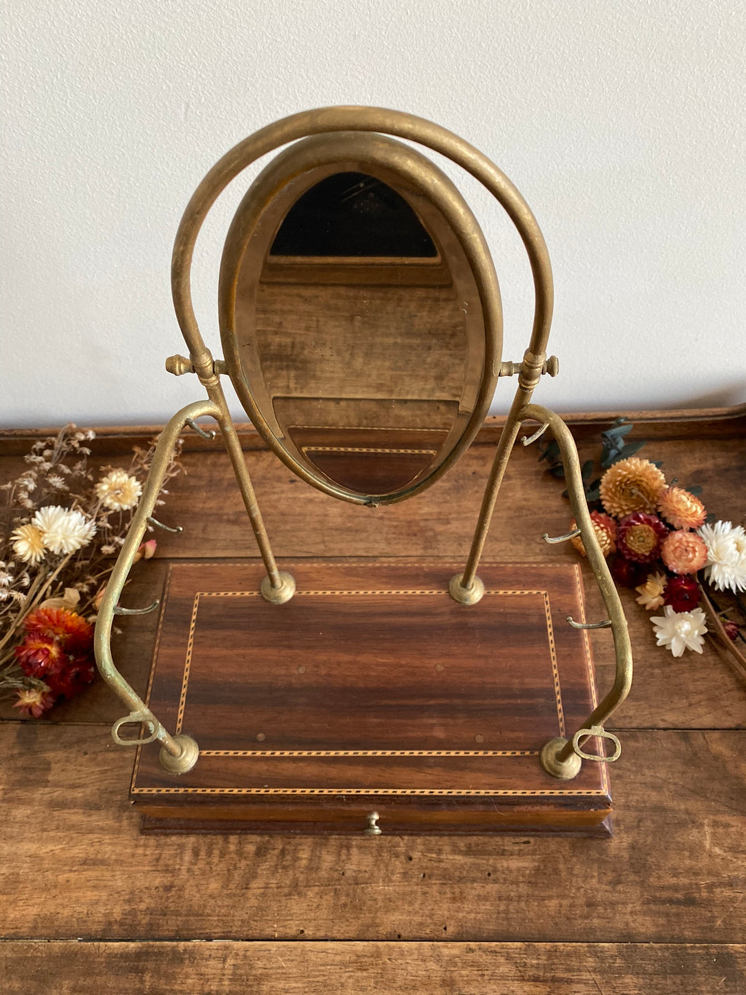 Coiffeuse de chambre années 1900 avec miroir biseauté