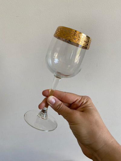 Verres dorés sur piedsfabrication italienne