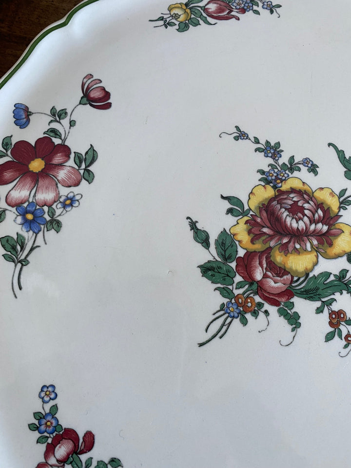 Plat de service Villeroy & Boch fleurs vertes rouges et jaunes