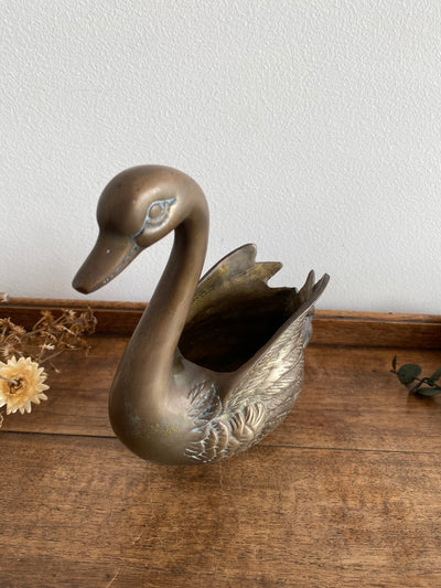 Cygne en laiton vintage