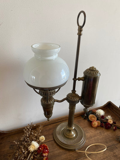 Lampe laiton et opaline