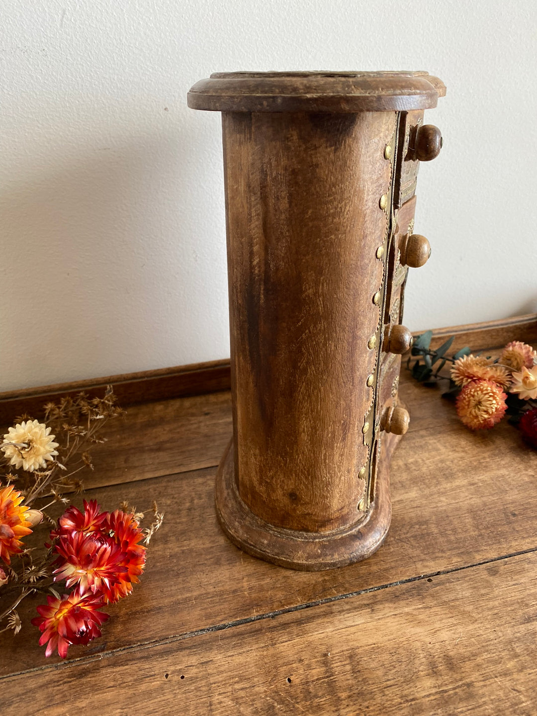 Coffret en bois et laiton vintage