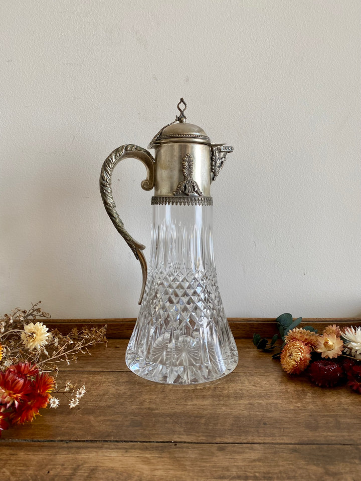 Carafe en cristal et argent