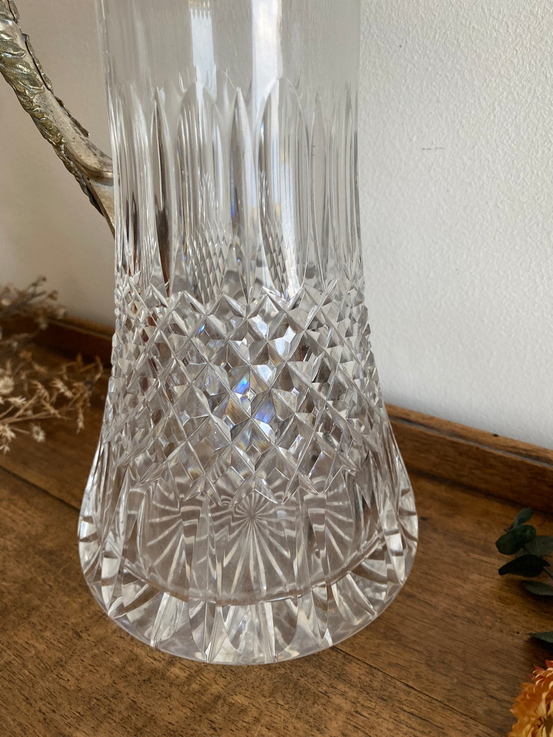 Carafe en cristal et argent