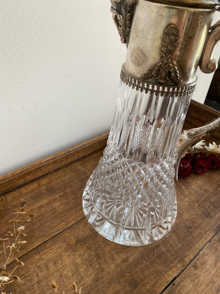 Carafe en cristal et argent