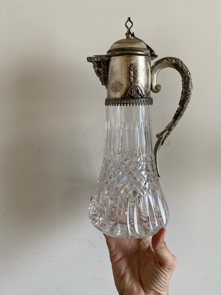 Carafe en cristal et argent