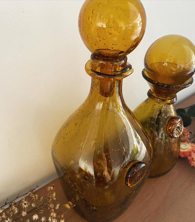 Carafes Biot vintage couleur jaune miel