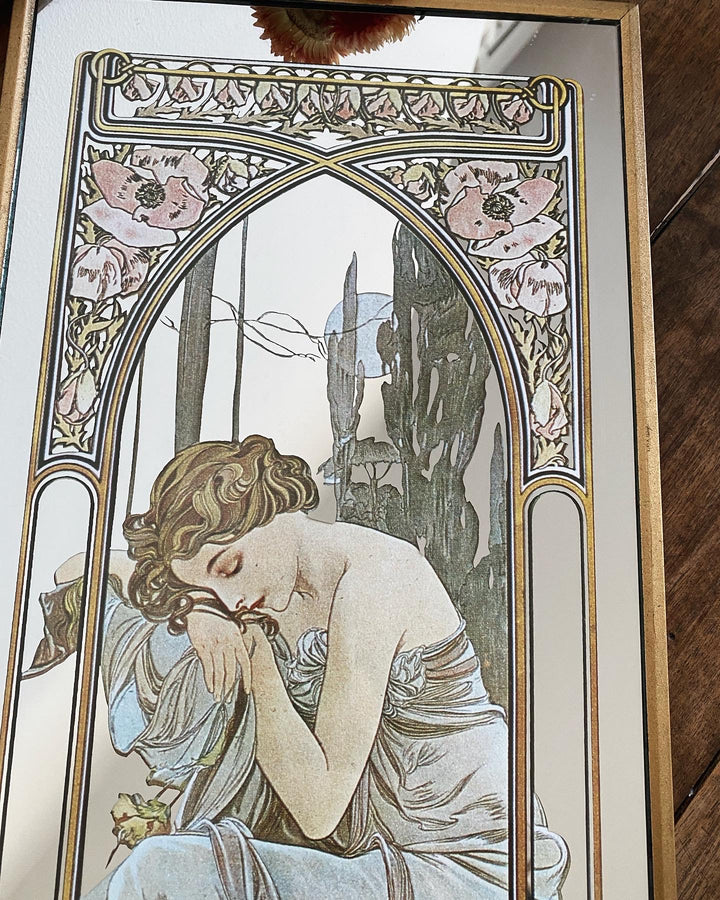 Miroir Vintage Art Nouveau style Mucha