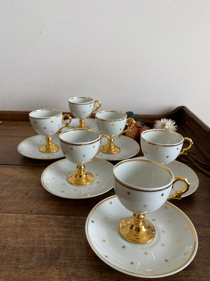 Service à café de Limoges tasses sur pieds