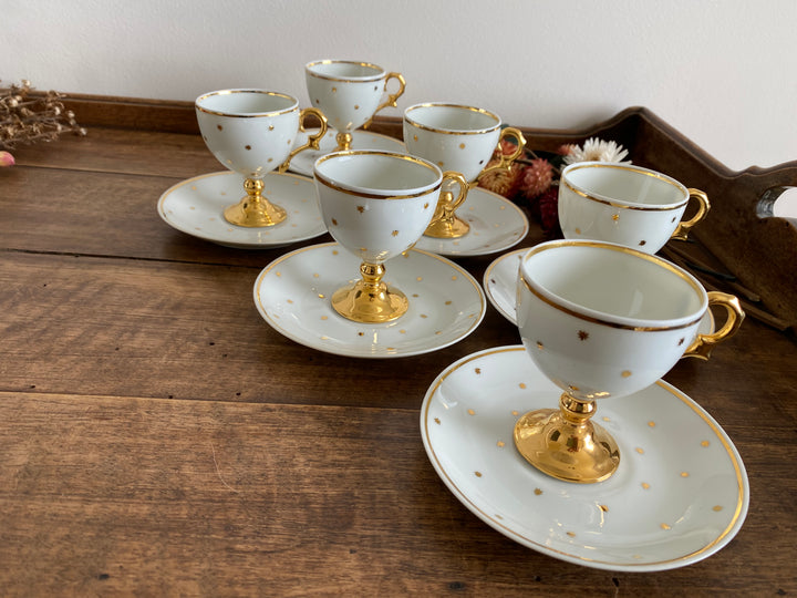 Service à café de Limoges tasses sur pieds