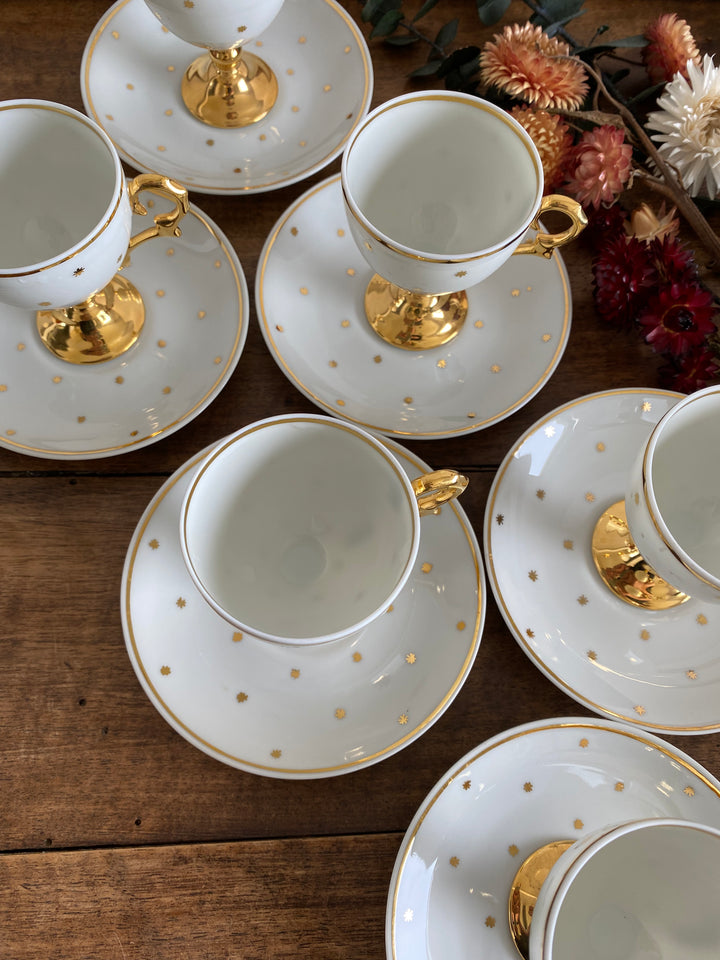 Service à café de Limoges tasses sur pieds