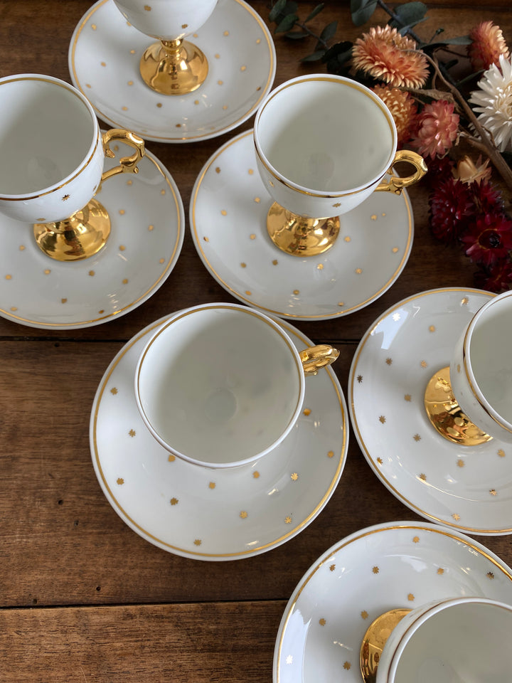 Service à café de Limoges tasses sur pieds