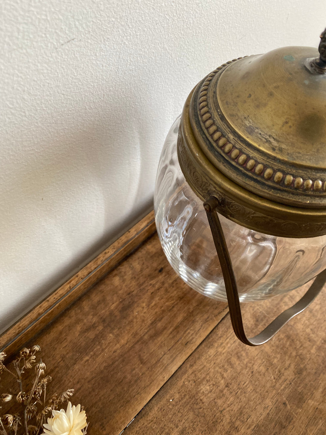 Pot à biscuits en verre ancien