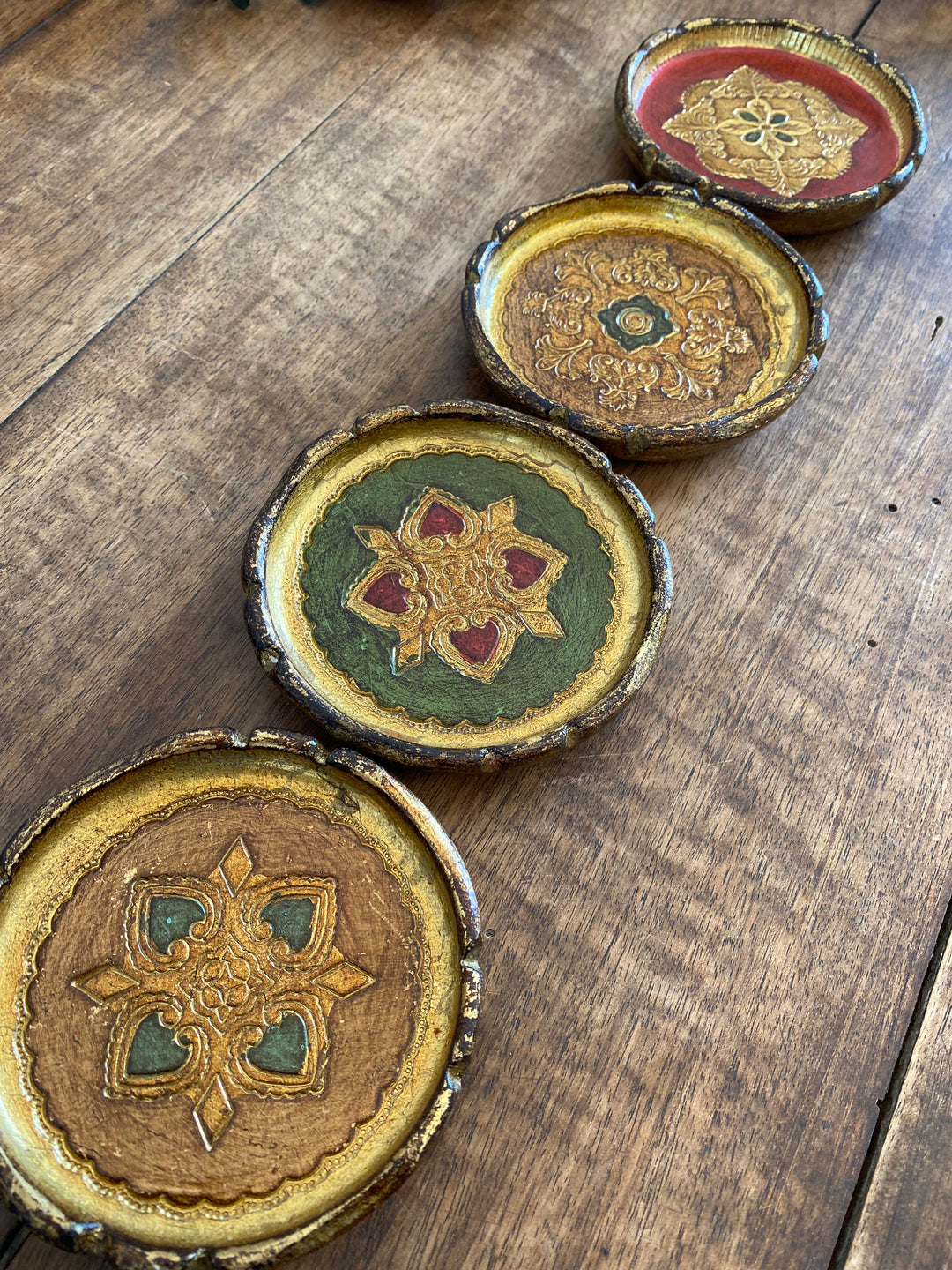 Sous-verres florentins en bois décorés