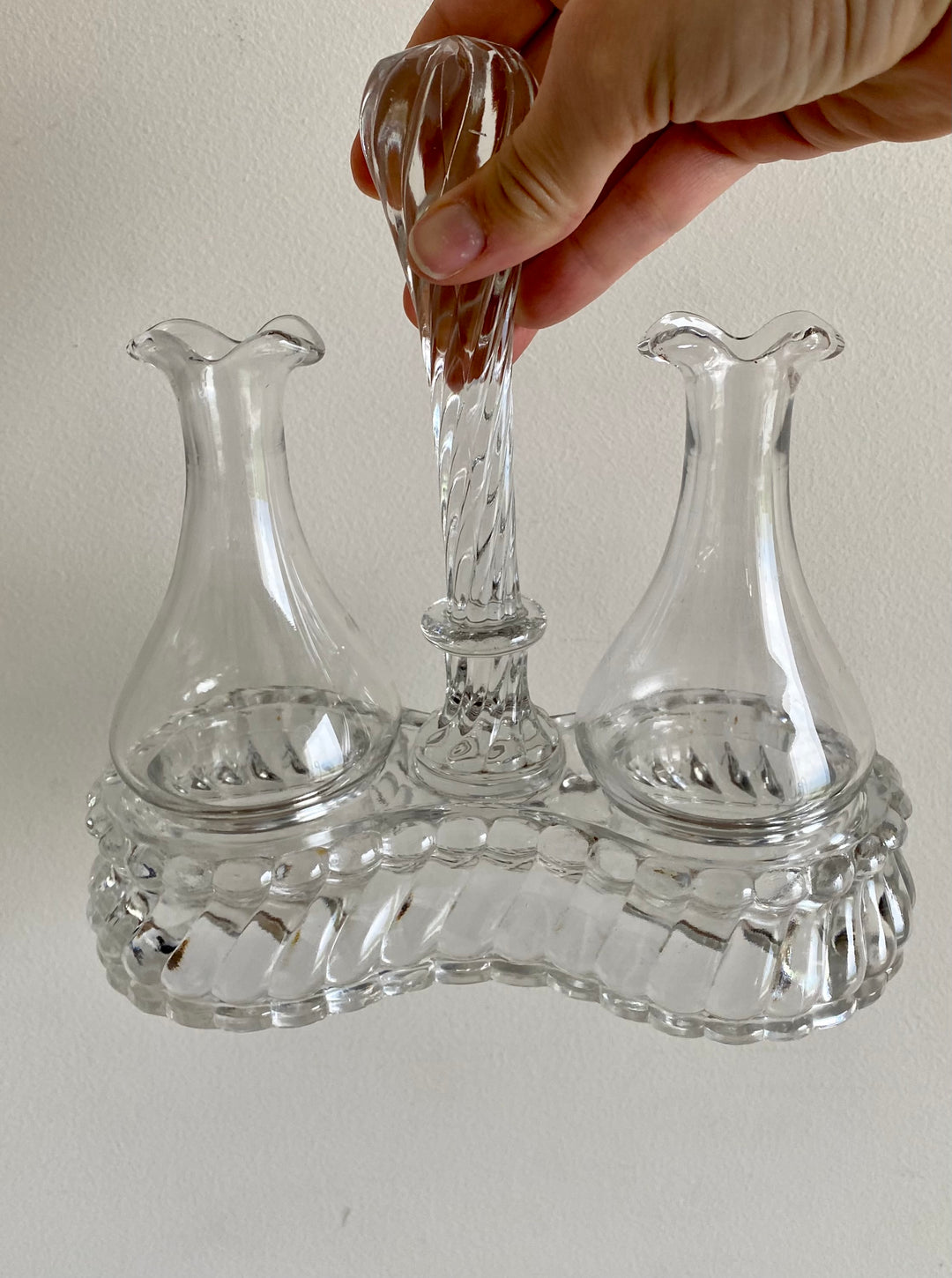 Huilier et vinaigrier baccarat bambou