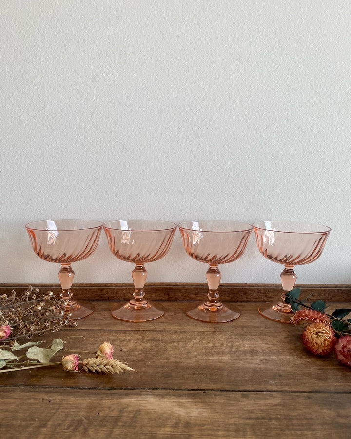 Verres à pieds vintage Rosaline