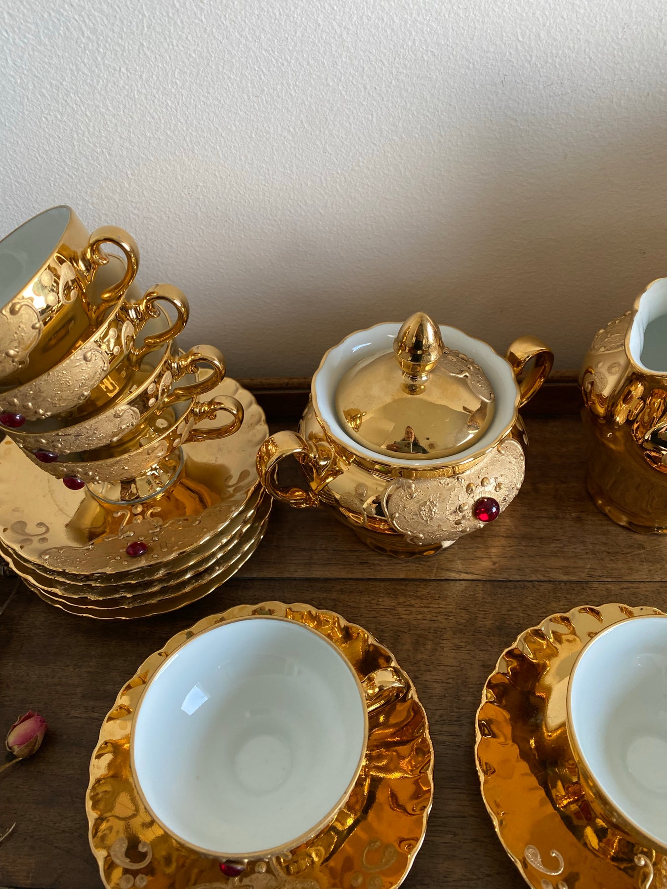 Service à café porcelaine de Bavière rose et or - Ressourcerie Histoires  Sans Fin