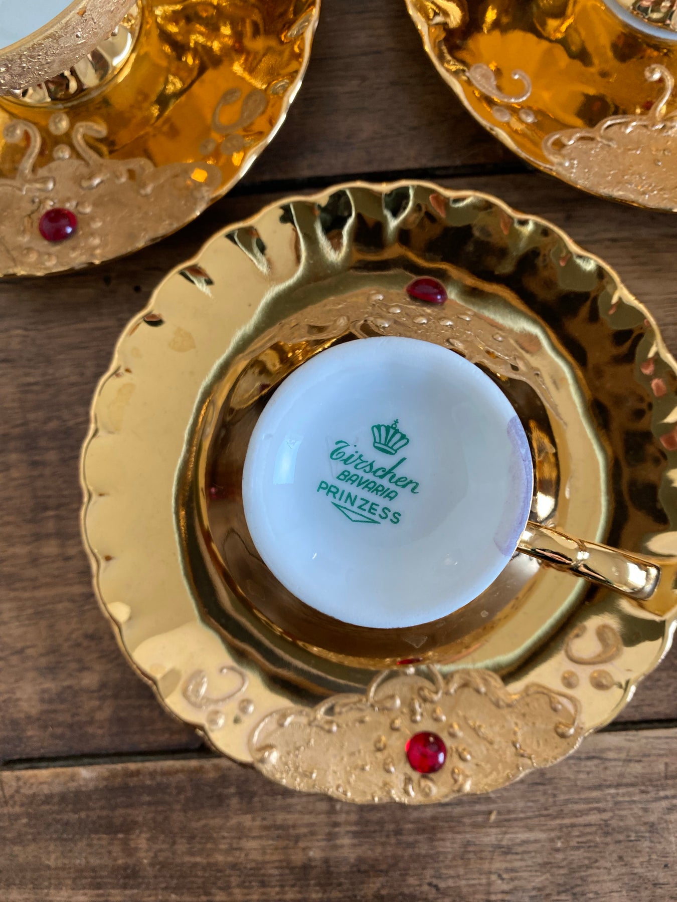 Service à café porcelaine de Bavière rose et or - Ressourcerie Histoires  Sans Fin
