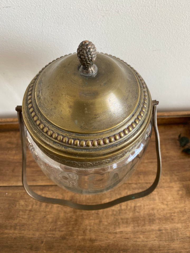 Pot à biscuits en verre ancien