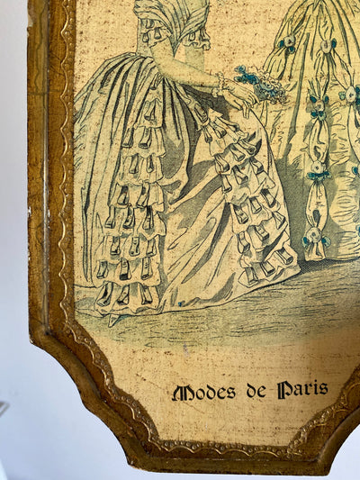 Modes de Paris gravures sur bois cerclées de doré