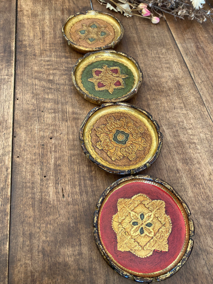 Sous-verres florentins en bois décorés