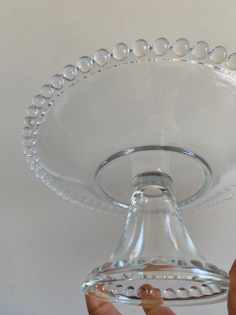 Compotier en verre perlé